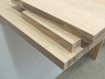 Routed edges of oak plank